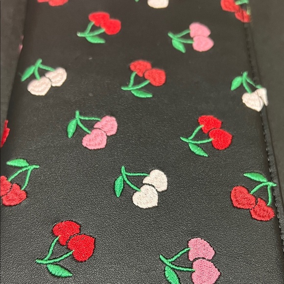 Betsey Johnson | Heart/Cherry Embroidered Wallet w/ Removable Wristlet Strap - Picture 4 of 12